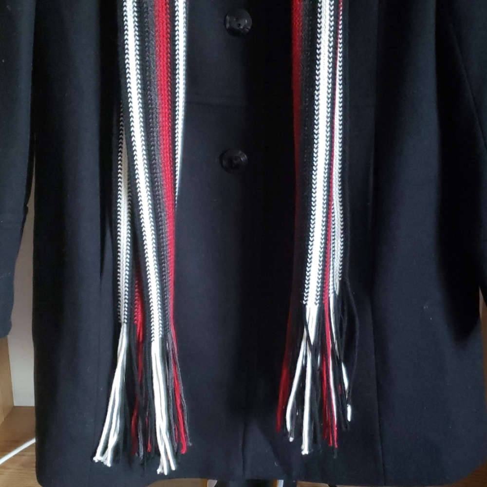 Monroe & Main Blk Jacket  With Scarf Size M - Picture 4 of 8